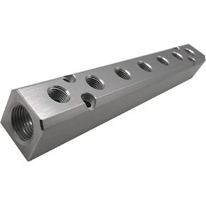 7 Way Pneumatic Manifold Air Distribution Block, Compressed Air Manifold Pneumatic Block, Air Coupler Fast Connector for Pneumatic Air Compressor