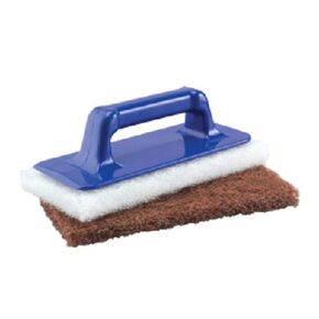 Tolco 280140 Hand Scrubber with 2 Pads, 9.25" Height, 2.5" Width, Blue/White/Brown