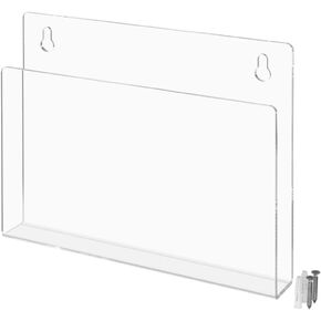 Tablet or Patient Chart Holder with Open Sides Clear Acrylic 12" Wide Display for Magazines and Medical Files in Hospitals and Clinics Horizontal Hanging Organizer with Hardware by Marketing Holders