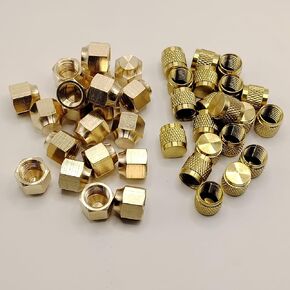 40 Pcs SAE 1/4 Flare Caps Kit, 20Pcs Hex Flare Caps and 20Pcs O-ring seal Round Cap For 1/4 Tube OD, Refrigeration Tube Fitting, Brass