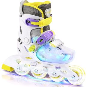 Children's Inline Skates for Kids and Youth, Adjustable Kids Roller Skates with Full Light Up Wheels and Body for Girls Boys, Indoor&Outdoor Ice Skating