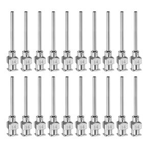 20pcs 11Gauge Stainless Steel Dispensing Needles, 1" All Metal Glue Needle Tube Blunt Tips Luer Lock for Thick Liquids, Ink, Glue, Lab Use