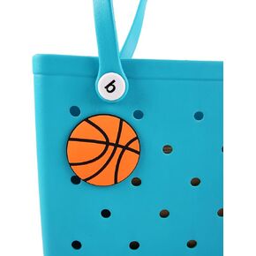 Basketball Sport Charm for Bogg Bag and Simply Southern Totes,Insert Decorative for Rubber Beach Bag