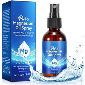 Magnesium Oil for Feet, Magnesium Spray, 100% Pure & Organic Natural Magnesium Oil Spray Glass Bottle, Easy to Absorb & Use, Magnesium Oil Spray for Feet