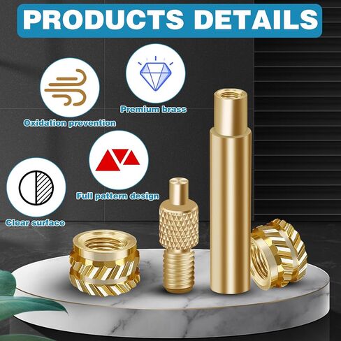 120Pcs M3 Threaded Insert, 3d Printer Accessories Brass Nut Inserts M3*4*5 Threaded Inserts for Metal, 1 M3 Heat Set Inserts Tip and 1 Solder Adapter Threaded Inserts Hardware Nuts 3d Printing Parts in Saudi Arabia