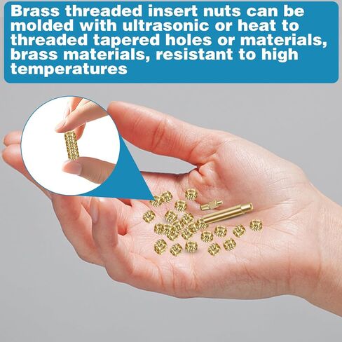 120Pcs M3 Threaded Insert, 3d Printer Accessories Brass Nut Inserts M3*4*5 Threaded Inserts for Metal, 1 M3 Heat Set Inserts Tip and 1 Solder Adapter Threaded Inserts Hardware Nuts 3d Printing Parts in Saudi Arabia