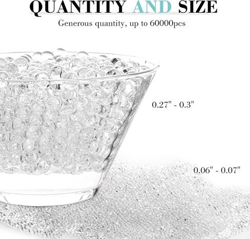 DomeStar 30,000 قطعة من خرز الماء للمزهريات، خرز مائي شفاف مزهرية حشو جل خرز جيلي خرز بوليمر لشمعة اللؤلؤ العائمة قطعة مركزية لحفلات الزفاف in Kuwait