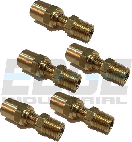 Brass Reusable Fitting Adapter 1/4" NPTF Male X 1/4" Hose ID X 1/2" Hose OD (Qty 01) in Saudi Arabia