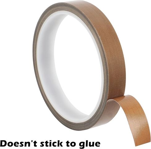 شريط تيفلون HONKID للوحة المفاتيح الميكانيكية، 0.59 بوصة (عرض) × 32.81 قدم (طول)، مصنوع من PTFE، مقاوم لدرجات الحرارة العالية، لا يوجد غراء متبقي (سمك 0.13 مم) in Kuwait