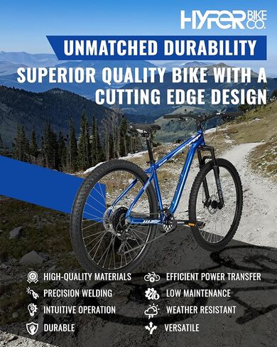 دراجة جبلية هايبر للرجال والنساء مقاس 29 بوصة. دراجة تريل مع مبدلات سرعة شيمانو 9 وإطار دراجة MTB خفيف الوزن من الألومنيوم. الدراجة الجبلية للسيدات والرجال. إكسبلورر (أزرق) in Kuwait