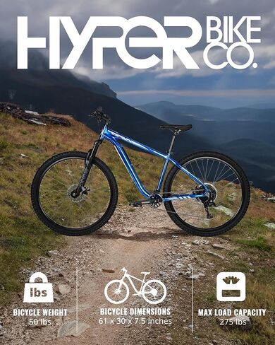 دراجة جبلية هايبر للرجال والنساء مقاس 29 بوصة. دراجة تريل مع مبدلات سرعة شيمانو 9 وإطار دراجة MTB خفيف الوزن من الألومنيوم. الدراجة الجبلية للسيدات والرجال. إكسبلورر (أزرق) in Kuwait