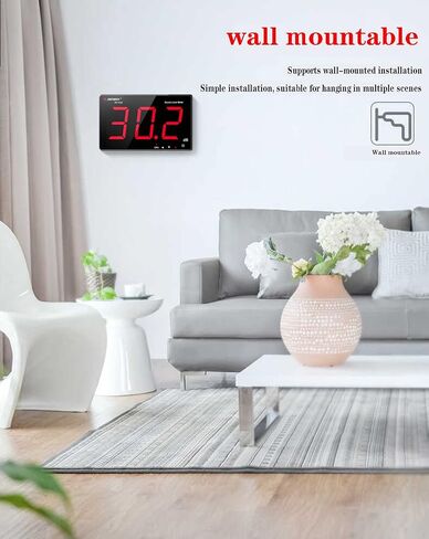 SW-526A 30-130db جهاز اختبار مستوى الصوت 18 بوصة شاشة كبيرة LCD عرض جدار معلق نوع ديسيبل قياس الضوضاء مع إنذار للمكتبة / الفندق / المسرح / اللوبي in Saudi Arabia