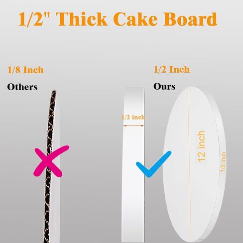 12 PCS Cake Drums 12 Inch, Cake Drums 12 inch Round, 12 Inch Cake Drums, Cake Boards 12 Inch Round, Cake Drums 12 Inch Round White, Cake Drums 12 Inches, 1/2" Thick Cake Drums, Sturdy Cake Base in Saudi Arabia