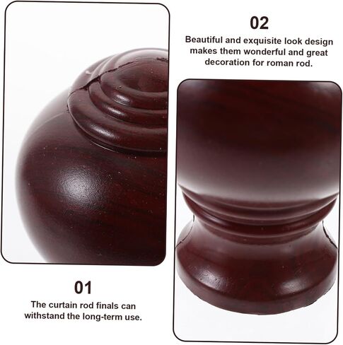 4pcs Curtain Rod Decorative Ends Finials for Curtain Rod Curtains Black Curtain Ashtray Curtain Rod Ends Decorative Cap Curtain Rod End Caps Window Decorative Hat Plastic in Saudi Arabia