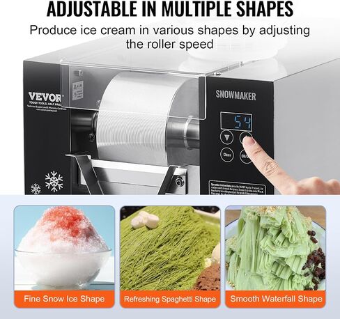 VEVOR Commercial Snowflake Ice Machine, 176.4LBS/24H Snowflake Ice Maker, Stainless Steel Ice Shaver Machine, Electric Snow Cone Maker, Air Cooling System for Rapid Heat Dissipation, for Bakery, Café in Saudi Arabia