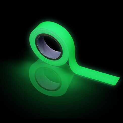 Neon Masking Tape Neon Gaffer Cloth Tape, Green Gaffer Tape, Blacklight Glow in The Dark Tape Fluorescent Spike Tape for Stage, Party, Glow Sticks, Art Crafts, 0.6 inch x 33 feet, Green in Saudi Arabia