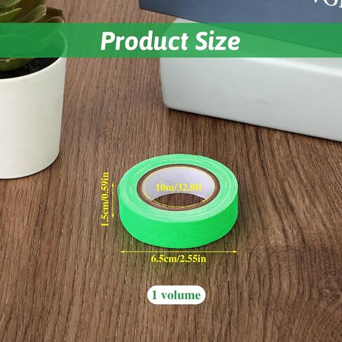 Neon Masking Tape Neon Gaffer Cloth Tape, Green Gaffer Tape, Blacklight Glow in The Dark Tape Fluorescent Spike Tape for Stage, Party, Glow Sticks, Art Crafts, 0.6 inch x 33 feet, Green in Saudi Arabia