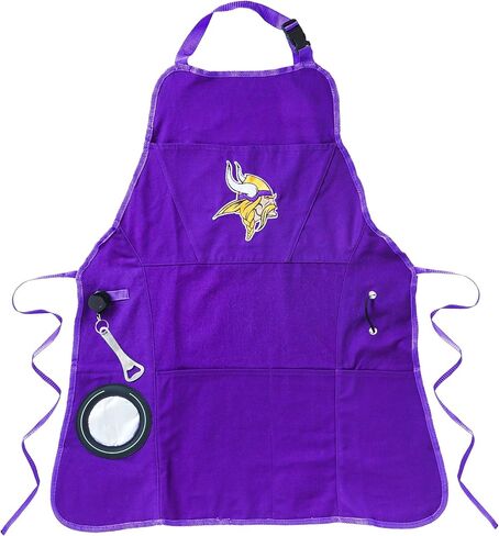 Team Sports America NFL Minnesota Vikings Ultimate Grilling Apron Durable Cotton with Beverage Opener and Multi Tool For Football Fans Fathers Day and More in Kuwait
