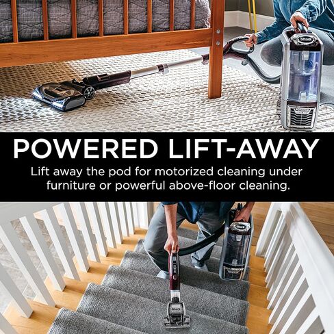 مكنسة Shark NV752 الدوارة التي تعمل بمحرك Lift-Away TruePet المستقيم مع فلتر HEPA، سعة كبيرة لأكواب الغبار، مصابيح أمامية LED، أداة تنجيد، فرشاة كهربائية مثالية للحيوانات الأليفة وأداة شقوق، بوردو in Saudi Arabia