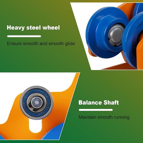 Heavy Duty I-Beam Trolley for Electric Hoist, 1 Ton Capacity with Dual Track Rollers, Adjustable Flange for I-Beams, Push Geared Overhead Heavy Duty Wheels Wide Flange in Saudi Arabia