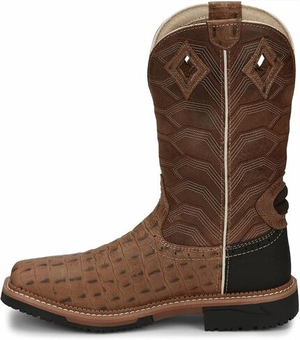 Justin Men's Derrickman Croc Print Western Work Boot Composite Toe - Wk4833 in Saudi Arabia