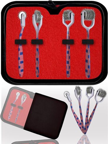 Wartenberg Neuro Pinwheel أداة تشخيصية حسية Wartenberg Pinwheel 1،3.5،7 رأس قوي عجلة اختبار الأعصاب من الفولاذ المقاوم للصدأ (مجموعة من 4 (1،3،5،7 رأس)) (قوس قزح) in Saudi Arabia
