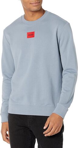 HUGO Men's Regular Fit Square Logo Jersey Sweatshirt in Saudi Arabia