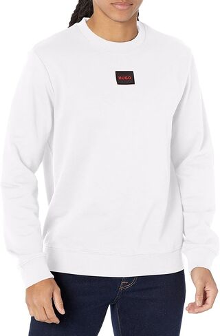 HUGO Men's Regular Fit Square Logo Jersey Sweatshirt in Saudi Arabia
