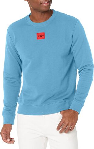 HUGO Men's Regular Fit Square Logo Jersey Sweatshirt in Saudi Arabia