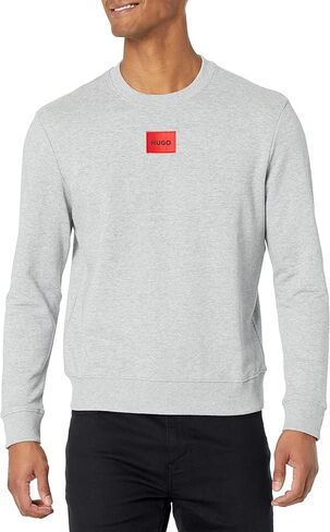 HUGO Men's Regular Fit Square Logo Jersey Sweatshirt in Saudi Arabia