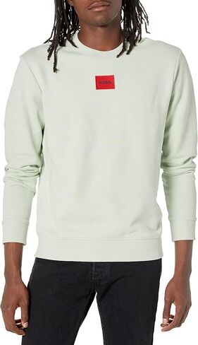 HUGO Men's Regular Fit Square Logo Jersey Sweatshirt in Saudi Arabia