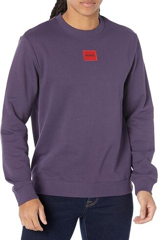 HUGO Men's Regular Fit Square Logo Jersey Sweatshirt in Saudi Arabia