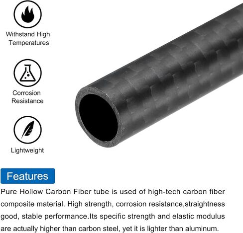 uxcell 4Pcs Carbon Fiber Tubes 6mm ID 8mm OD 330mm 500mm Length Matte Surface Rod 3K Roll Wrapped Carbon Round Tubing for RC Airplane Quadcopter Multicopter in Saudi Arabia