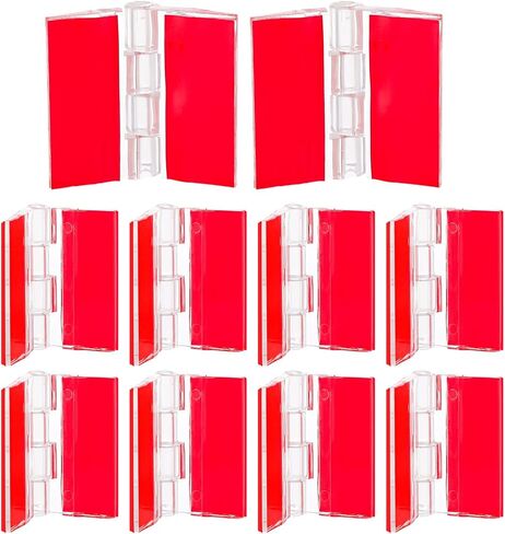 12 Pcs Plastic Hinges Acrylic Hinges Clear Small Hinges Self Adhesive Piano Hinge for Cabinet Aquarium Lid Furniture Display Stand (35x25mm) in Kuwait
