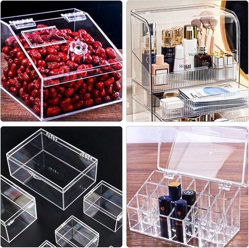 12 Pcs Plastic Hinges Acrylic Hinges Clear Small Hinges Self Adhesive Piano Hinge for Cabinet Aquarium Lid Furniture Display Stand (35x25mm) in Kuwait