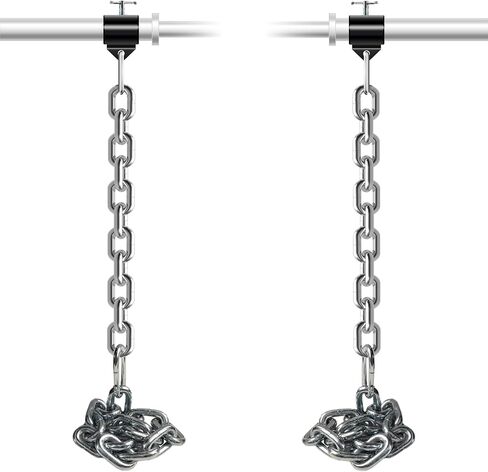 Weight Lifting Chains, 1 Pair Heavy Steel Chains Weight Lifting with Collars, Weight Chains with 26LB 35LB 44LB Available for Olympic Barbell Fitness, Power Lifting & Targets Back Legs Core in Saudi Arabia