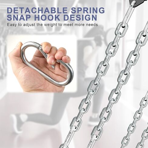 Weight Lifting Chains, 1 Pair Heavy Steel Chains Weight Lifting with Collars, Weight Chains with 26LB 35LB 44LB Available for Olympic Barbell Fitness, Power Lifting & Targets Back Legs Core in Saudi Arabia
