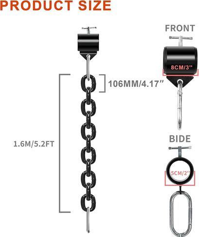 Weight Lifting Chains, 1 Pair Heavy Steel Chains Weight Lifting with Collars, Weight Chains with 26LB 35LB 44LB Available for Olympic Barbell Fitness, Power Lifting & Targets Back Legs Core in Saudi Arabia
