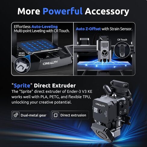 Creality Ender 3 V3 KE 3D Printer,500mm/s High-Speed Printing, Smarter and Faster,CR Touch Auto Leveling,Direct Drive Extruder,Superior Ceramic Hotend,X-axis Linear Rail,Print Size 8.66*8.66*9.84in in Saudi Arabia