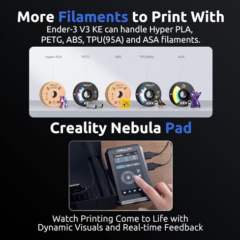 Creality Ender 3 V3 KE 3D Printer,500mm/s High-Speed Printing, Smarter and Faster,CR Touch Auto Leveling,Direct Drive Extruder,Superior Ceramic Hotend,X-axis Linear Rail,Print Size 8.66*8.66*9.84in in Saudi Arabia