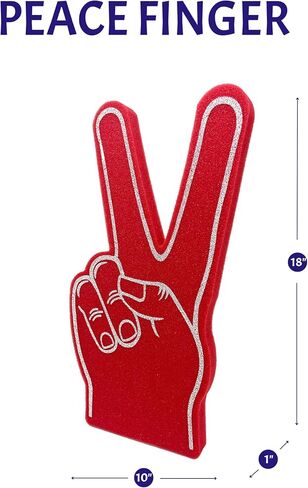 Giant Foam Finger 18 Inch- Peace Foam Hand for All Occasions - Cheerleading for Sports - Exciting Vibrant Colors use as Celebration Pom Poms- Great for Athletics Local Sport Events Games (Blue) in Saudi Arabia