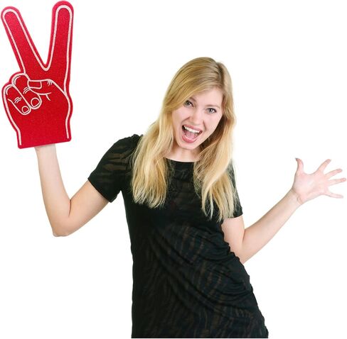 Giant Foam Finger 18 Inch- Peace Foam Hand for All Occasions - Cheerleading for Sports - Exciting Vibrant Colors use as Celebration Pom Poms- Great for Athletics Local Sport Events Games (Blue) in Saudi Arabia