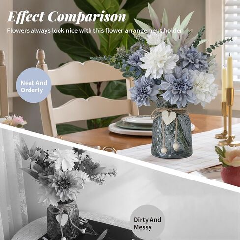 Fake Flowers in Vase,with a Flower Arrangement Holder,Silk Artificial Flowers in Vase,Centerpiece Table Decorations,Coffee Table Decor,Faux Flowers in Vase… in Saudi Arabia