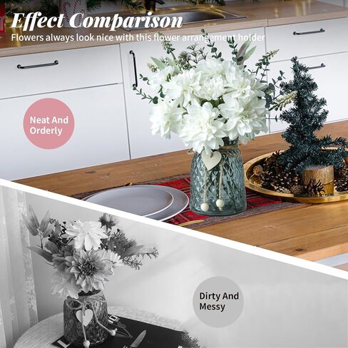 Fake Flowers in Vase,with a Flower Arrangement Holder,Silk Artificial Flowers in Vase,Centerpiece Table Decorations,Coffee Table Decor,Faux Flowers in Vase… in Saudi Arabia