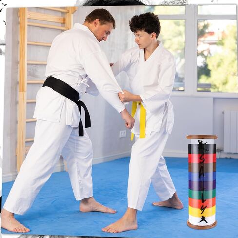 9 Belts Karate Belt Display Rack with 3 Sheets Stickers Martial Arts Belt Display Holder Taekwondo Belt Display Organizer for Kids Adults Gifts in Saudi Arabia