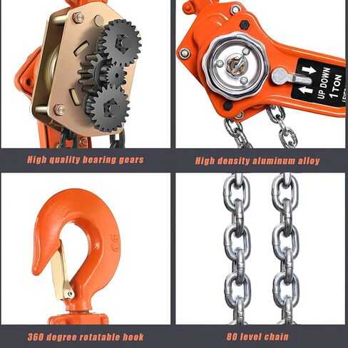Manual Lever Chain Hoist 3/4 Ton 1650 Lbs10 Feet - Reliable Brake System,Possess Featuring Chain Come Along and Safety Measures for Chain Fall - Perfect for Depot Industrial Lifting in Saudi Arabia