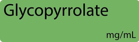 Glycopyrrolate Anesthetic Syringe Labels - Box of 800 Labels on roll (1" core) in Box. Printed in Australia by Specialist Medical Printer. Latex-Free Adhesive. in Saudi Arabia