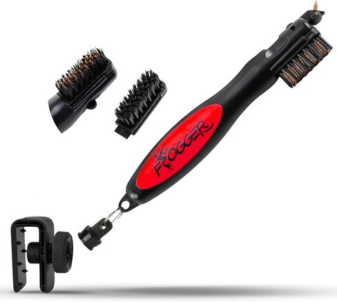 Frogger BrushPro Latch-It Golf Club Cleaner, Ergonomic Grip and Latch-it Magnet - Professional Golf Club Brush and Groove Cleaner for Golfers in Saudi Arabia