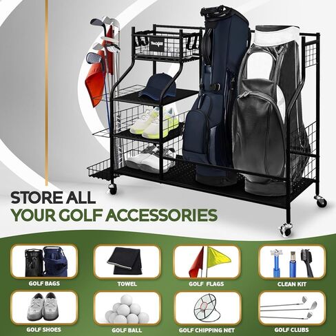 Yes4All Golf Storage Garage Organizer, Golf Bag Storage Stand Extra Rack for Golf Clubs and Other Golfing Equipment in Saudi Arabia