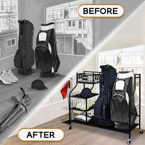 Yes4All Golf Storage Garage Organizer, Golf Bag Storage Stand Extra Rack for Golf Clubs and Other Golfing Equipment in Saudi Arabia